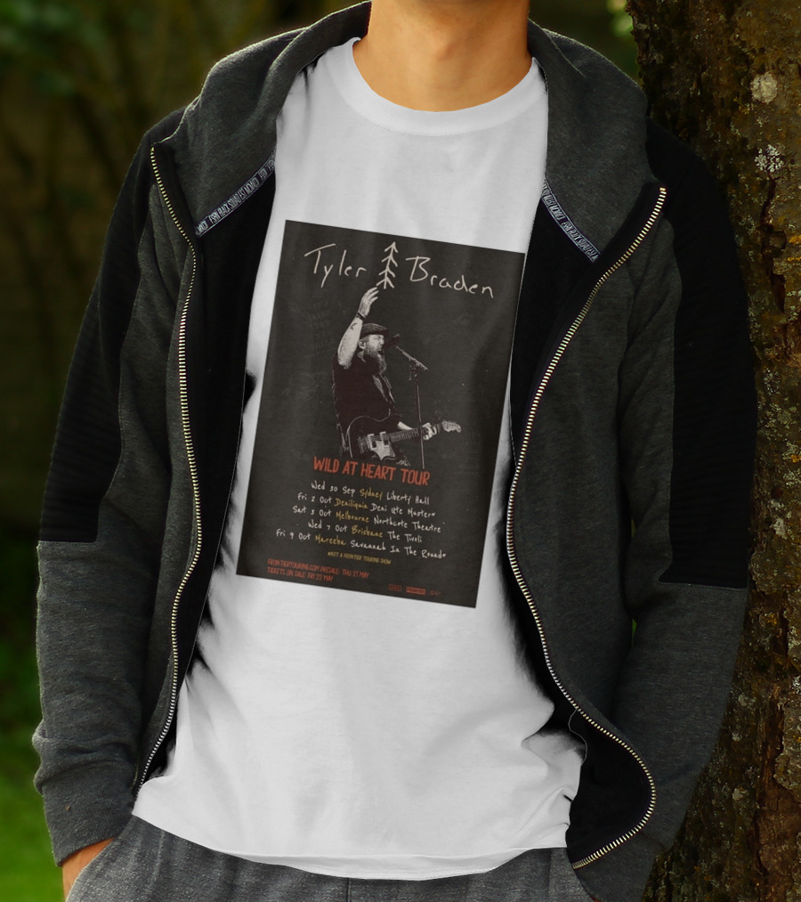 Tyler Braden Wild At Heart Tour 2026 Australia Dates Sydney Deniliquin Melbourne Brisbane Nambour T-Shirt