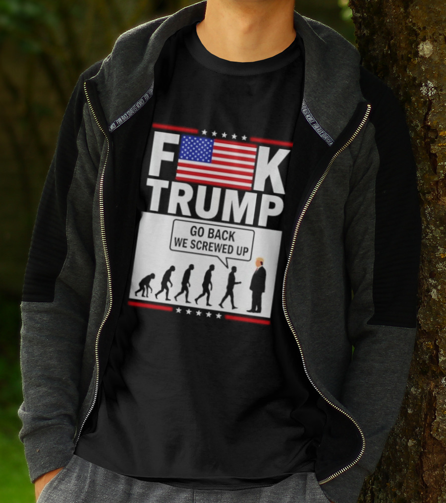 F Trump Go Back American Flag Evolution T-Shirt