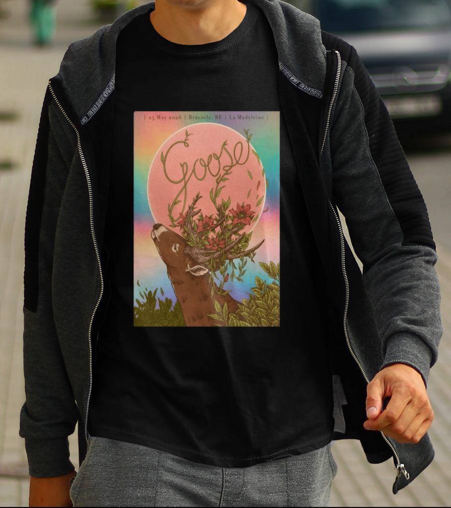 Goose Brussels BE La Madeleine May 25 2026 Deer With Blossoms T-Shirt