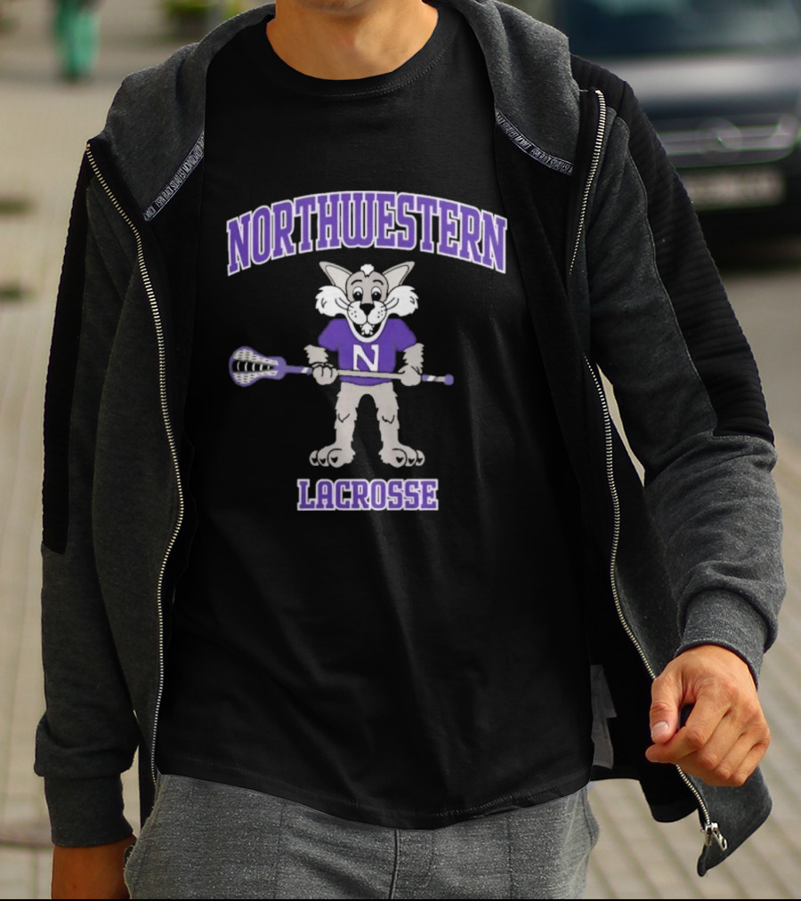 Northwestern Wildcats Willie Mascot Lacrosse T-Shirt