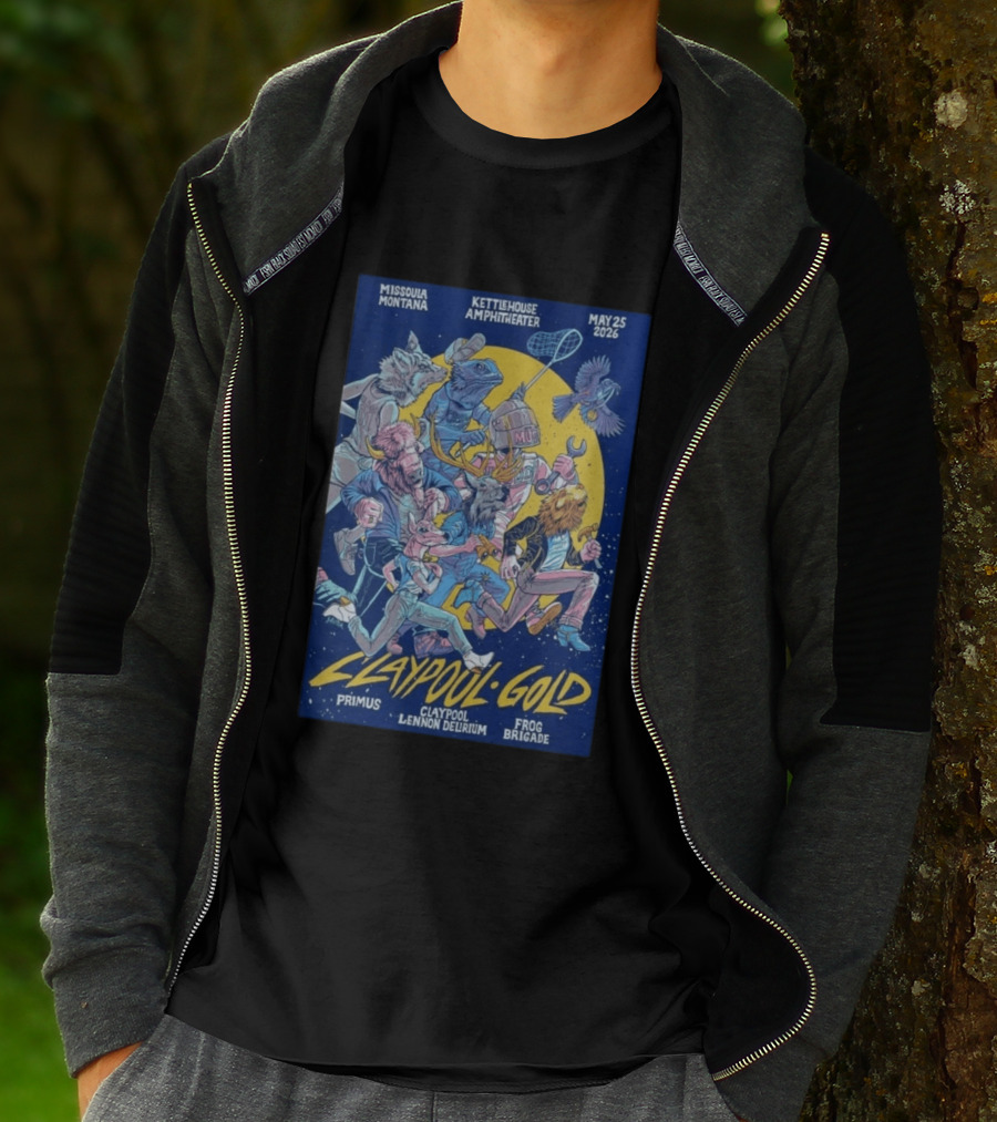 Missoula Montana KettleHouse Amphitheater May 25 2026 Claypool Lennon Delirium Frog Brigade Primus T-Shirt