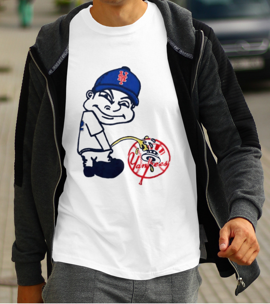 New York Mets Fans Rivalry Yankees Humorous Cartoon T-Shirt