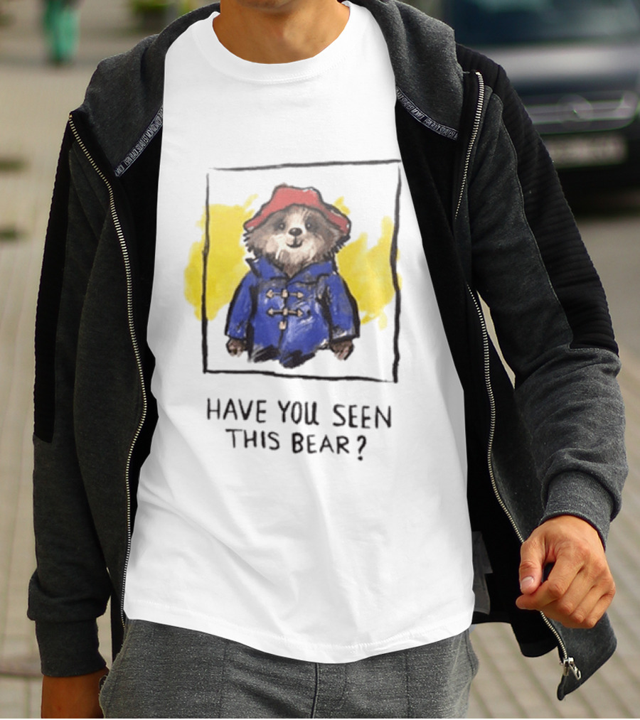 Have You Seen This Bear Missing Paddington Red Hat Blue Coat T-Shirt