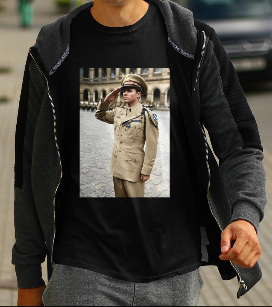 Audie Murphy The Boy Who Wouldn't Die May 28 1971 Plane Crash Hero 45 T-Shirt