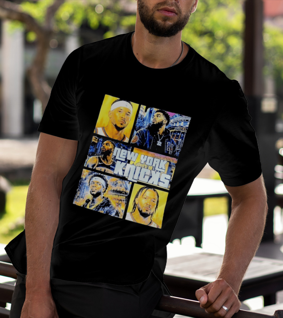 New York Knicks Yankee Stadium Cuffel Street Basketball Collaboration T-Shirt