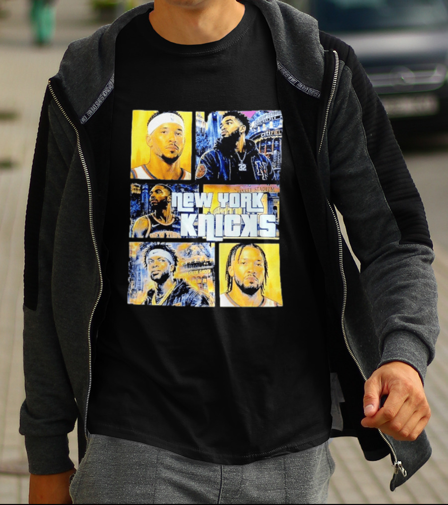 New York Knicks Yankee Stadium Cuffel Street Basketball Collaboration T-Shirt