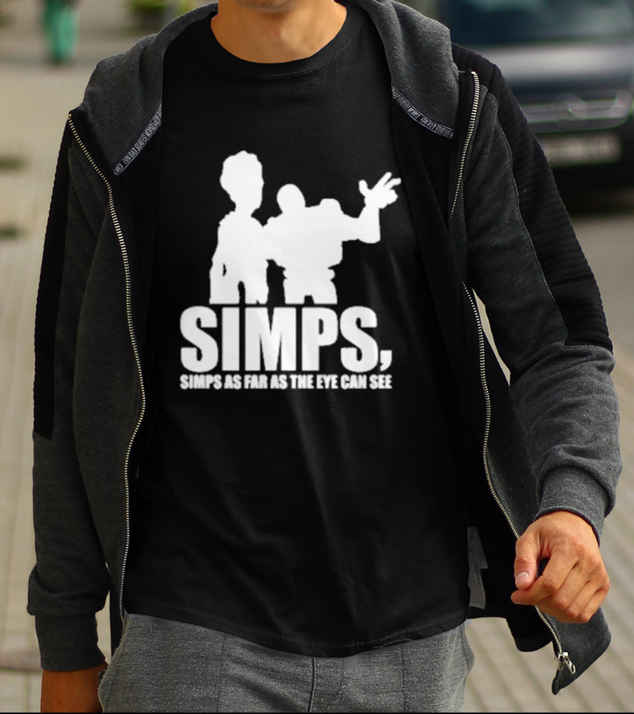 Simps Simps As Far As The Eye Can See Duo Silhouette Pop Culture Mashup T-Shirt