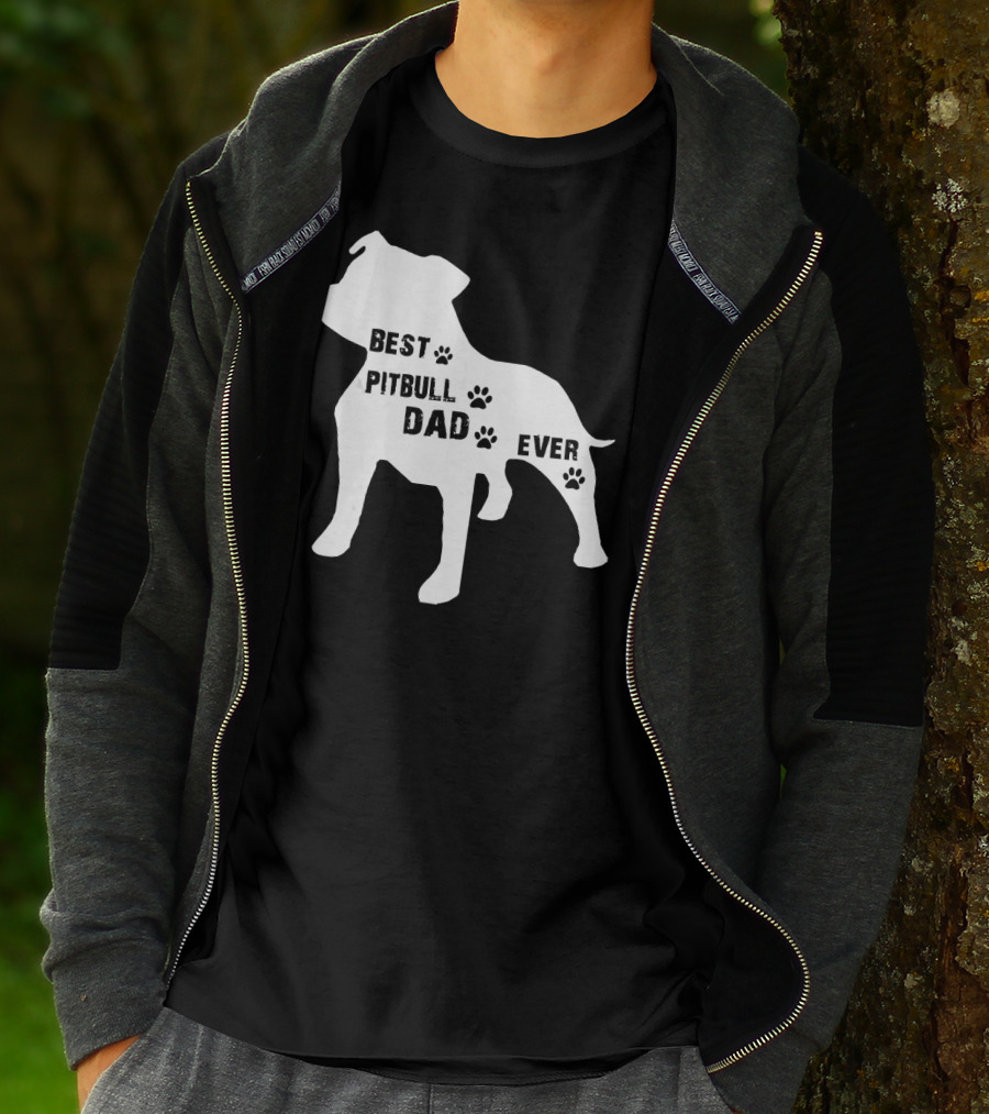 Best Pitbull Dog Dad Ever Paw Prints T-Shirt