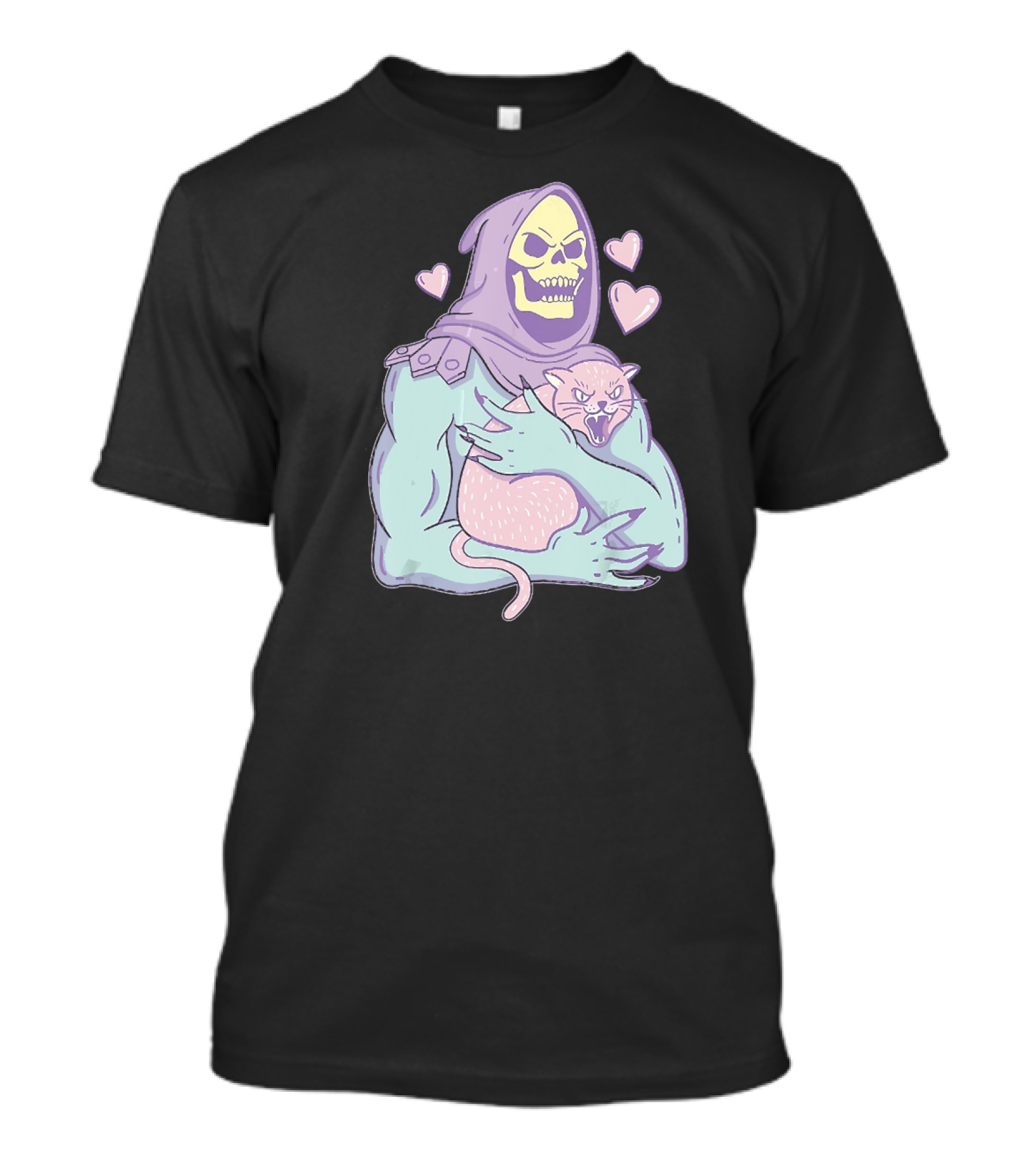 Bones Love Cat Cool Hearts Emojii T-Shirt