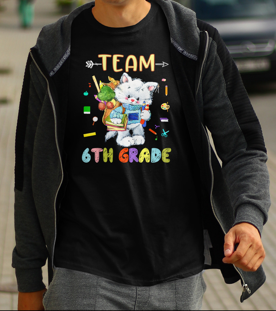 Team Cats 6th Grade Back To School Sixth Grade T-Shirt