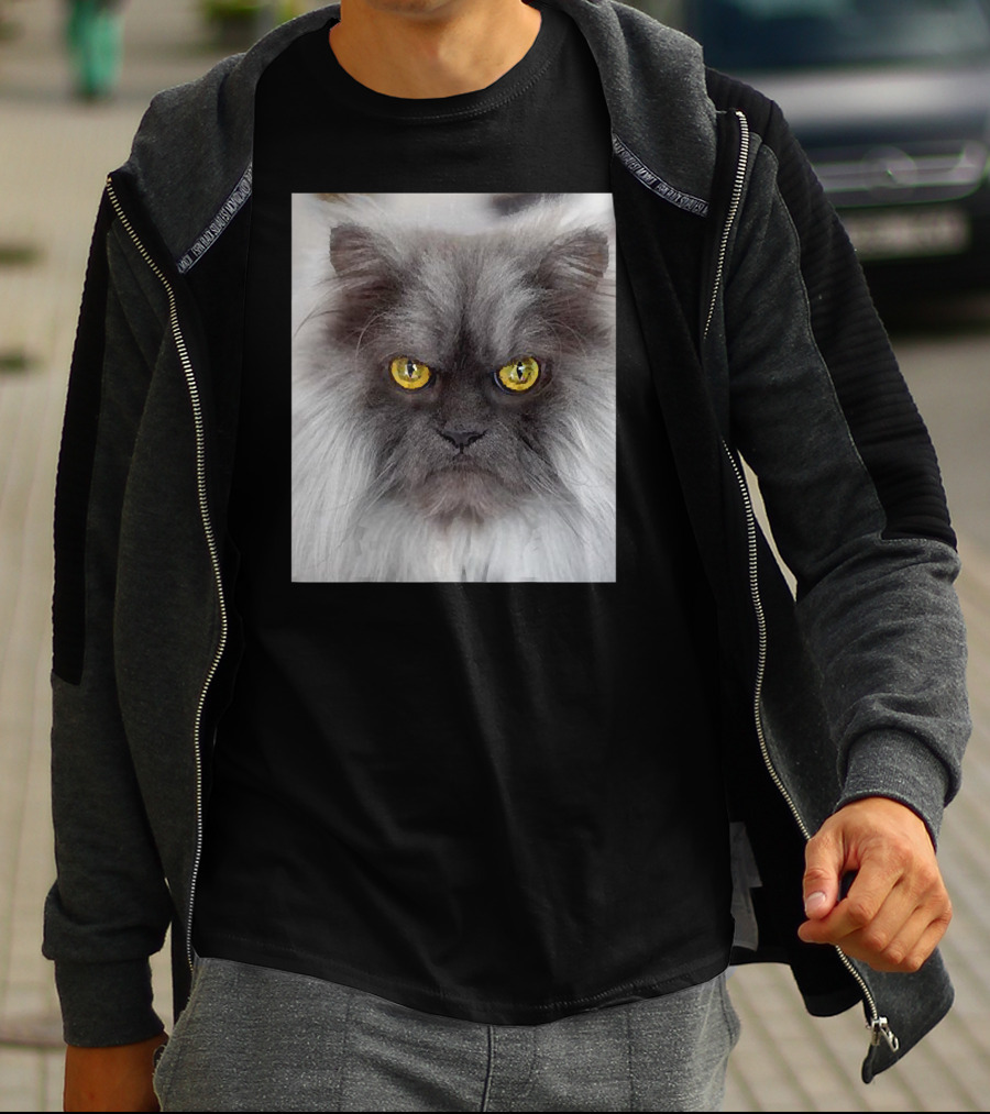 Jun The Angry Cat Golden Eyes Grumpy Expression T-Shirt