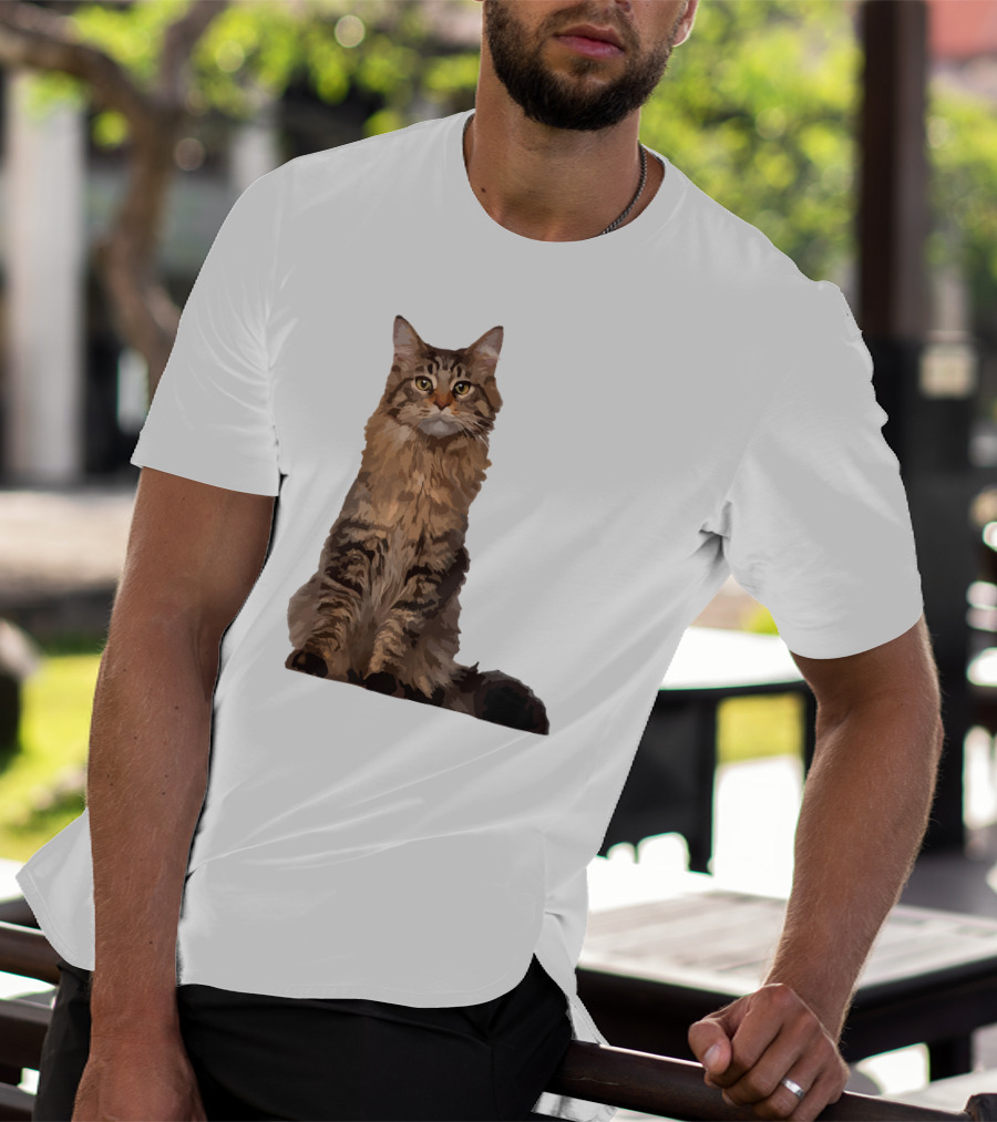 Maine Coon Cat Maine Coon Body Realistic Feline T-Shirt