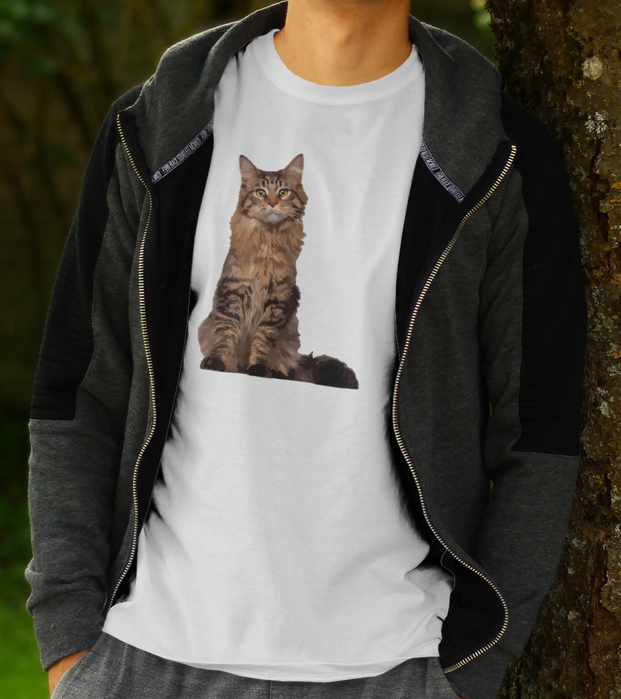 Maine Coon Cat Maine Coon Body Realistic Feline T-Shirt