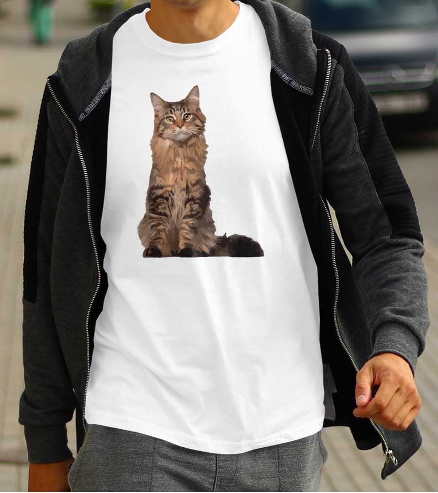 Maine Coon Cat Maine Coon Body Realistic Feline T-Shirt