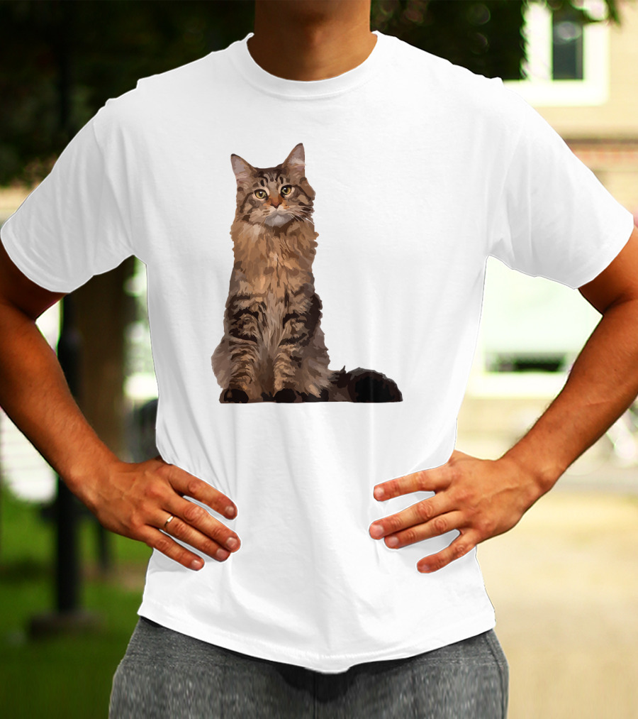 Maine Coon Cat Maine Coon Body Realistic Feline T-Shirt