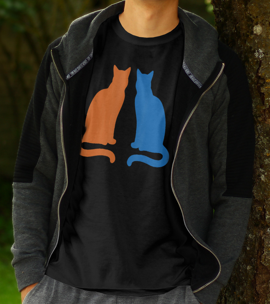 Surviving Cat Support Animals Silhouette Duo T-Shirt