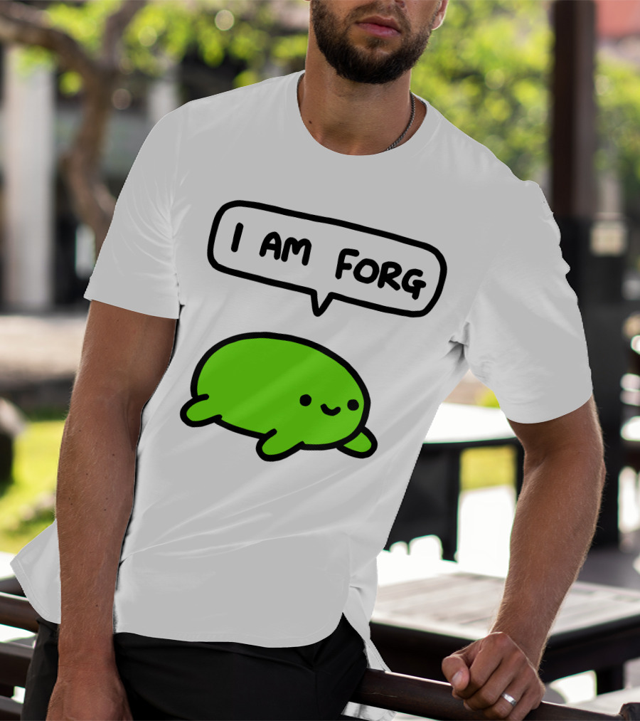 I Am Forg Green Cartoon Character Speech Bubble T-Shirt