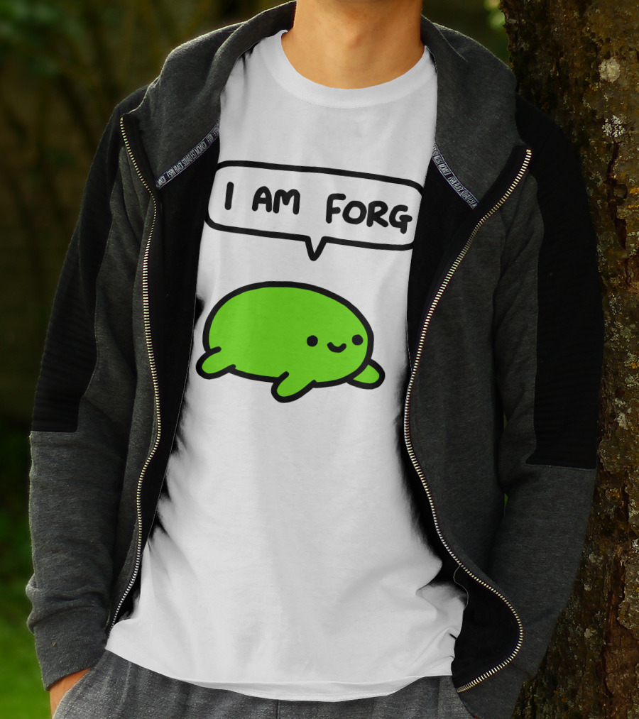 I Am Forg Green Cartoon Character Speech Bubble T-Shirt