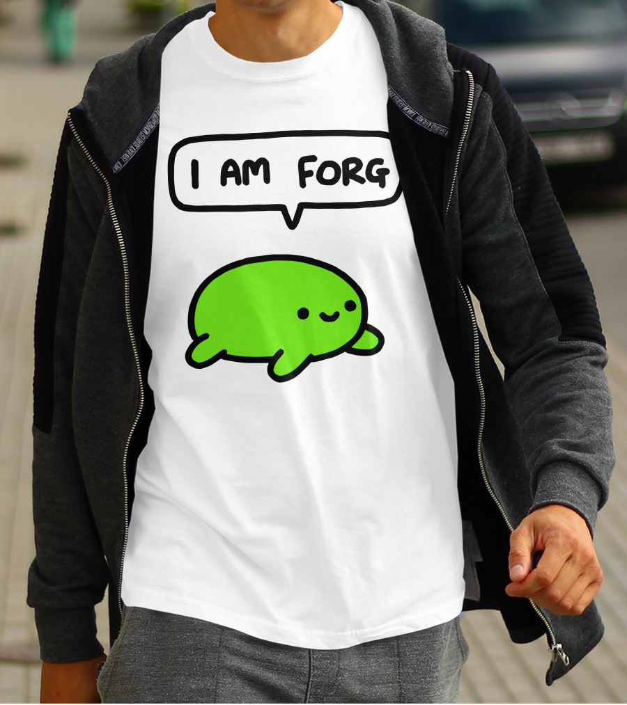I Am Forg Green Cartoon Character Speech Bubble T-Shirt