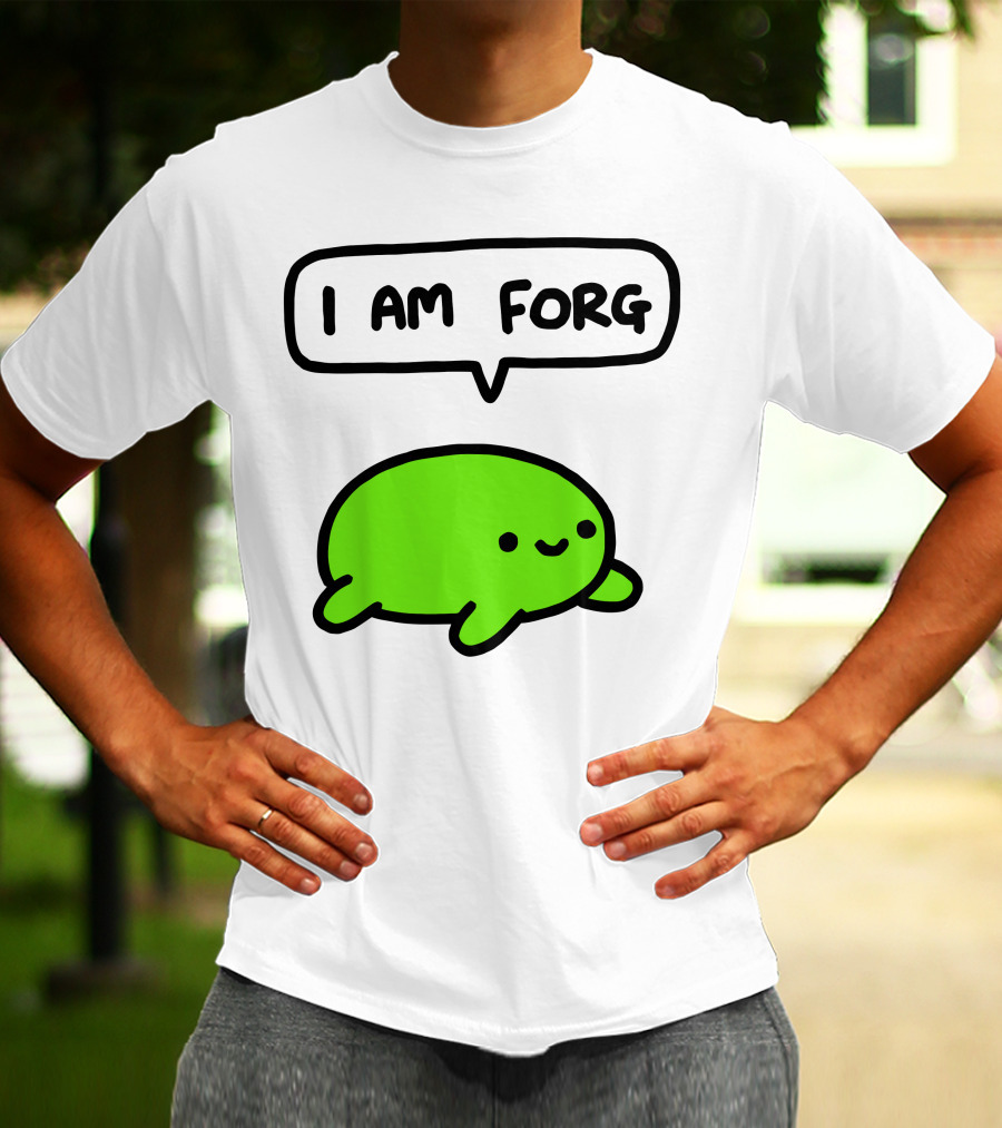 I Am Forg Green Cartoon Character Speech Bubble T-Shirt