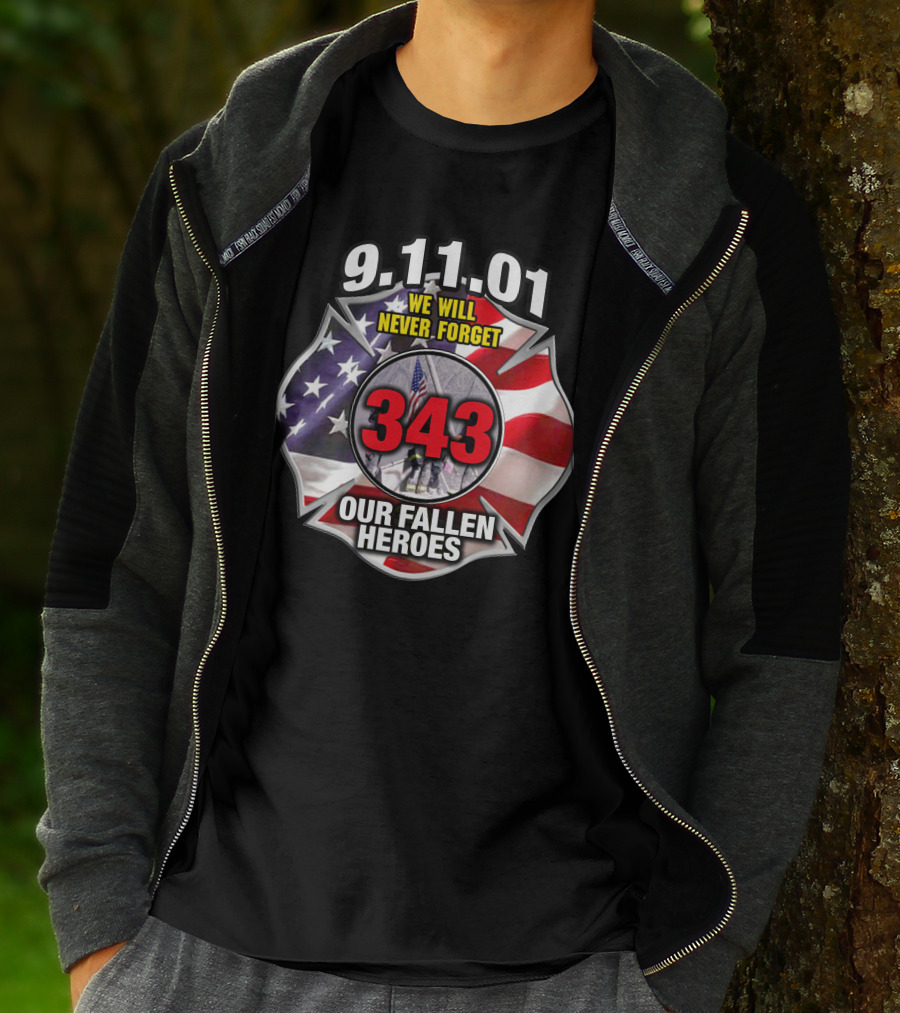 9.11.01 We Will Never Forget 343 Our Fallen Heroes T-Shirt