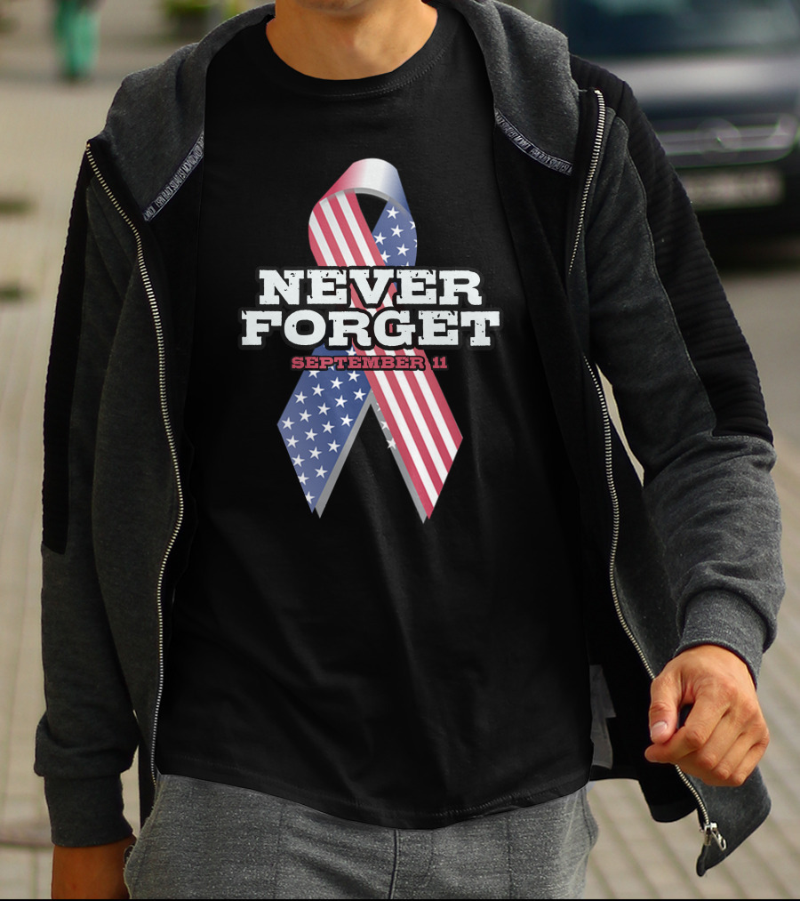 Never Forget September 11 USA Flag T-Shirt