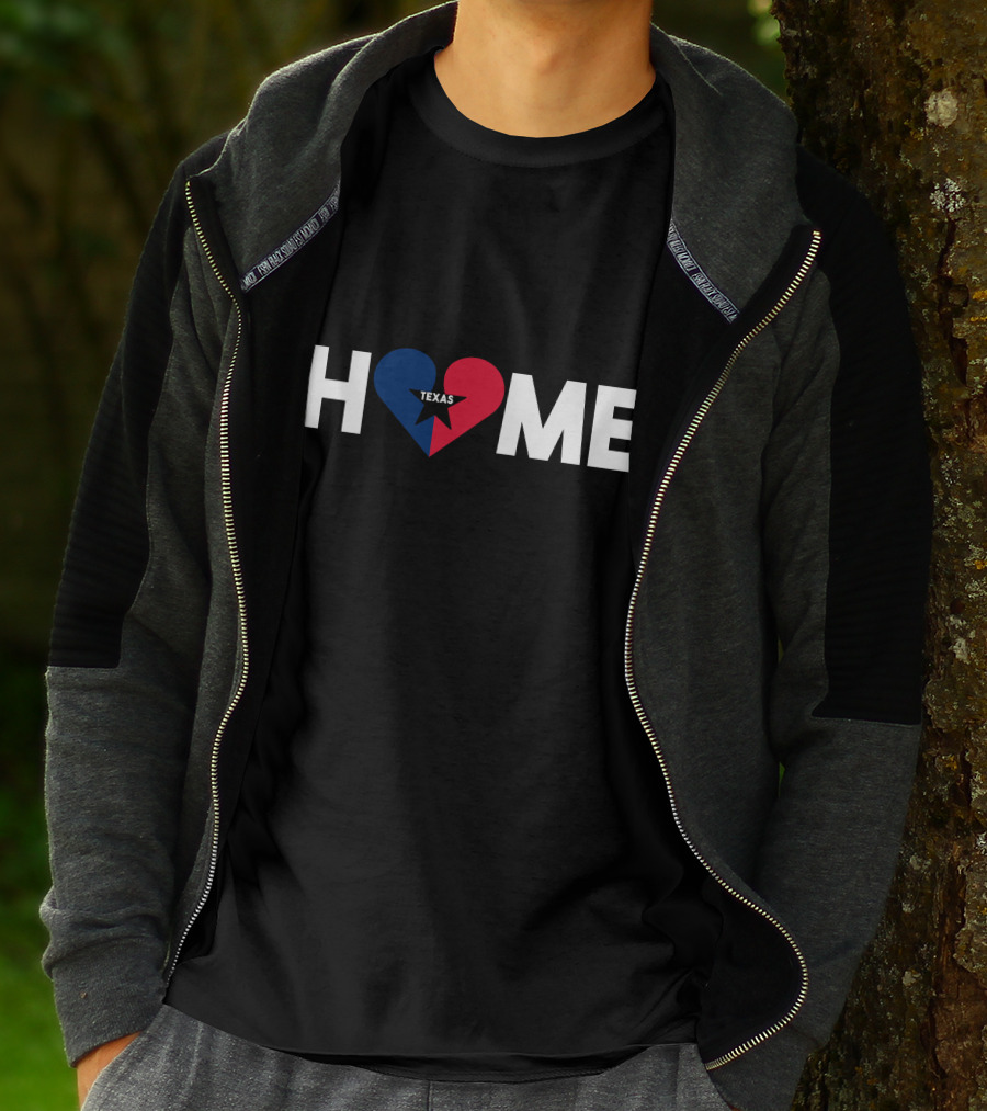 ANC Texas Home I Love Texas Its My Home Distressed Texas Home State Heart T-Shirt