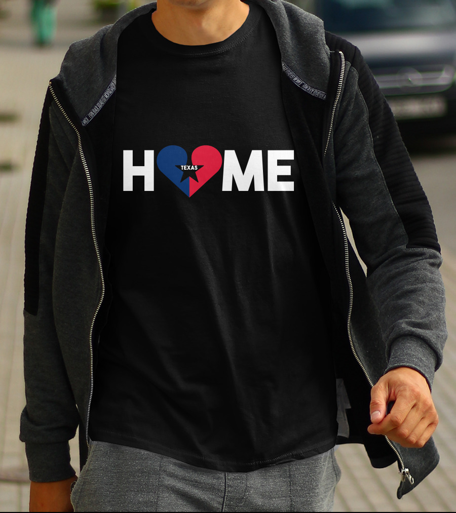 ANC Texas Home I Love Texas Its My Home Distressed Texas Home State Heart T-Shirt