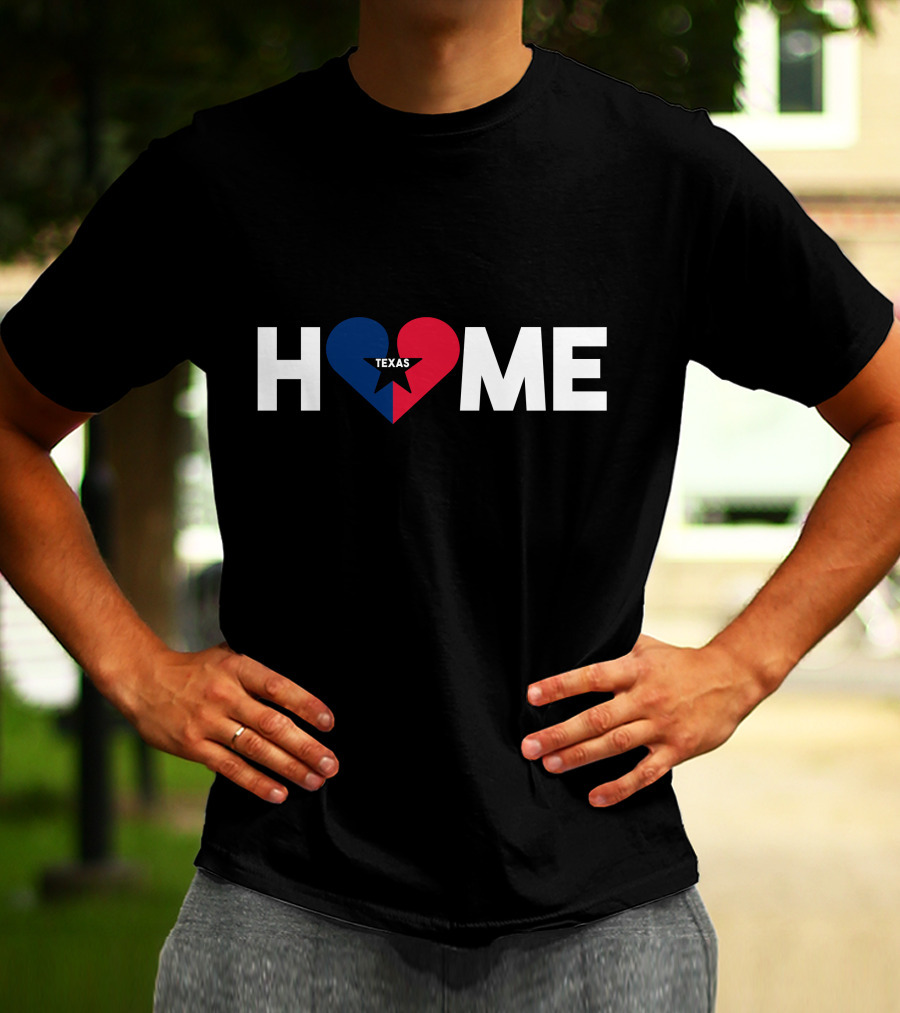 ANC Texas Home I Love Texas Its My Home Distressed Texas Home State Heart T-Shirt