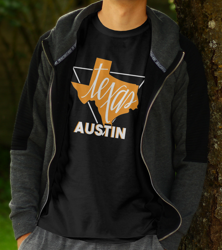 Texas Map Austin Vintage Triangle T-Shirt