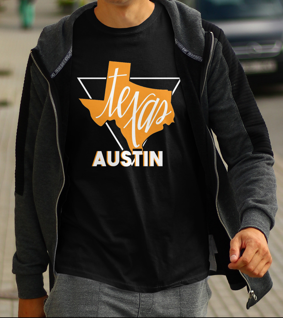 Texas Map Austin Vintage Triangle T-Shirt