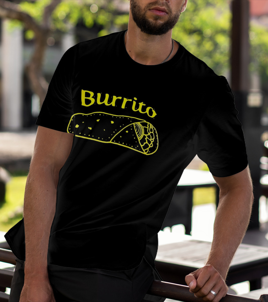 Burrito Sketch Yellow Food T-Shirt
