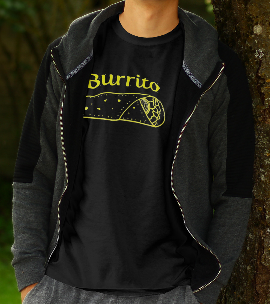 Burrito Sketch Yellow Food T-Shirt