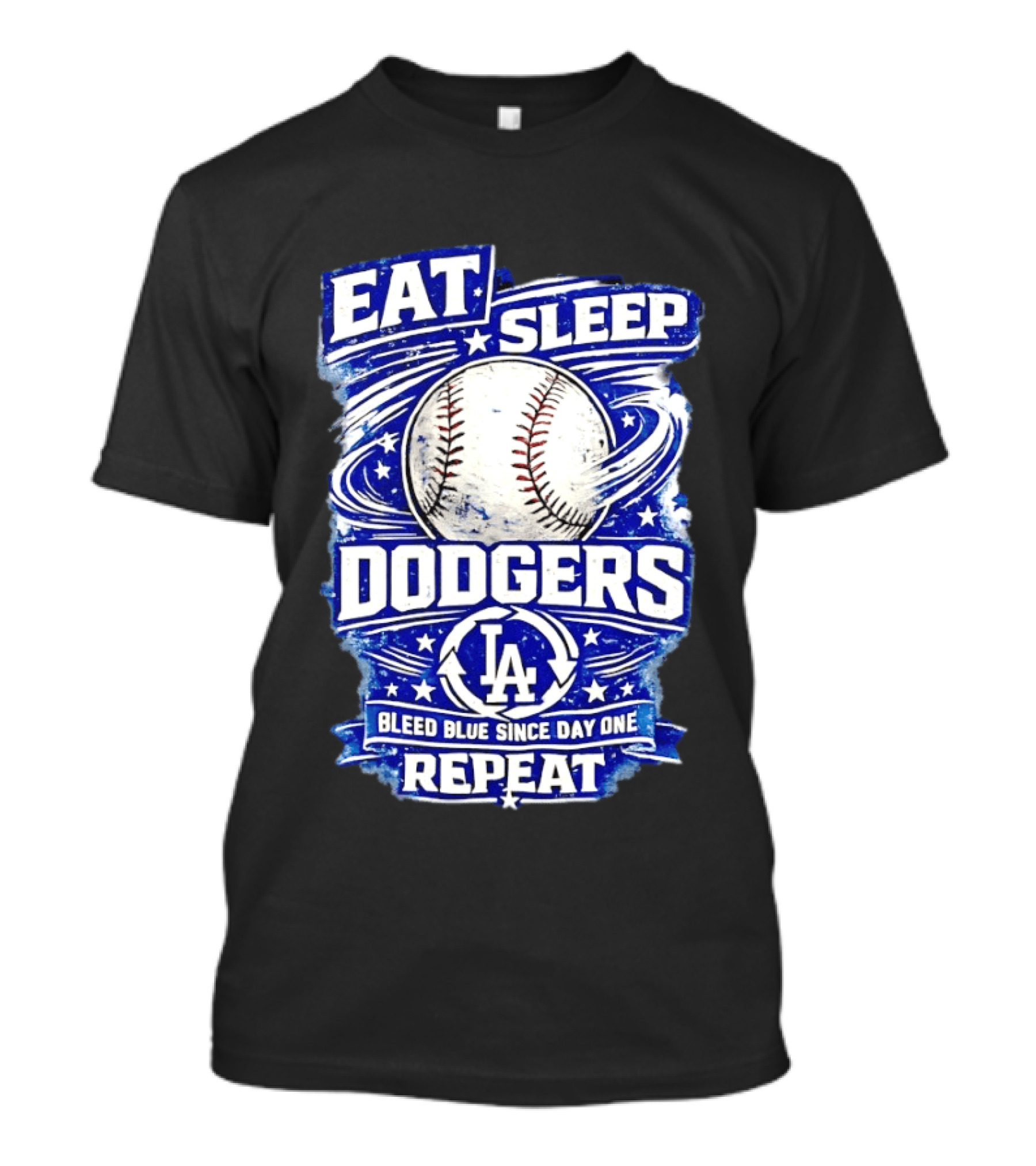 Eat Sleep Dodgers Bleed Blue Since Day One Repeat Baseball LA Team T-Shirt