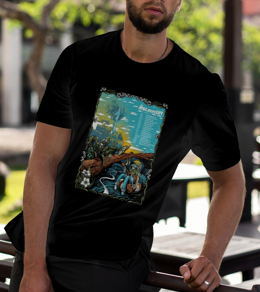 Moe.mentum Tour 2026 Dates With Surreal Nature Imagery And Character In Chill Scene T-Shirt