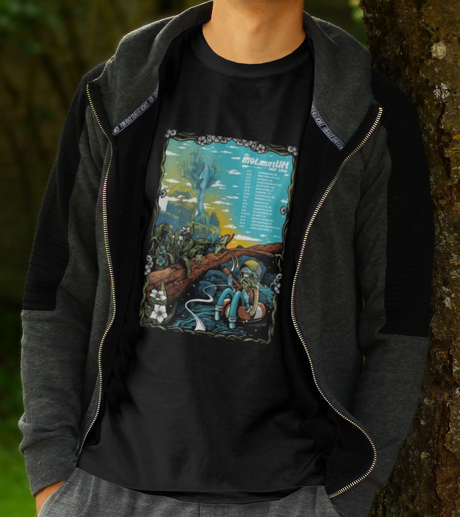Moe.mentum Tour 2026 Dates With Surreal Nature Imagery And Character In Chill Scene T-Shirt
