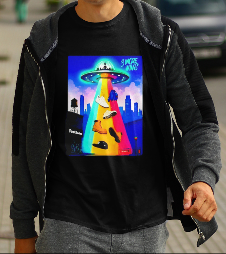 San Antonio Spurs Victor Wembanyama 3 More Wins UFO Abduction Foot Locker T-Shirt