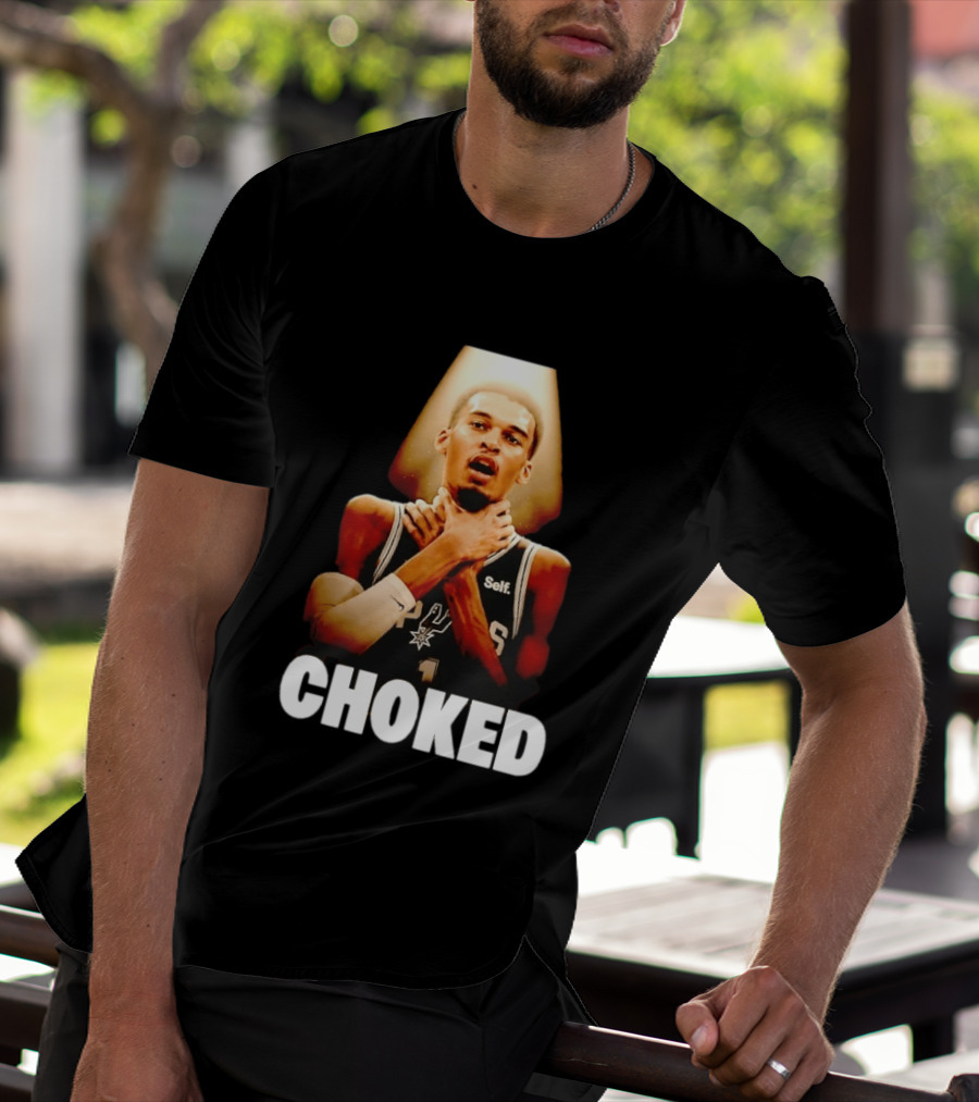 San Antonio Spurs Victor Wembanyama Choked Basketball Meme T-Shirt