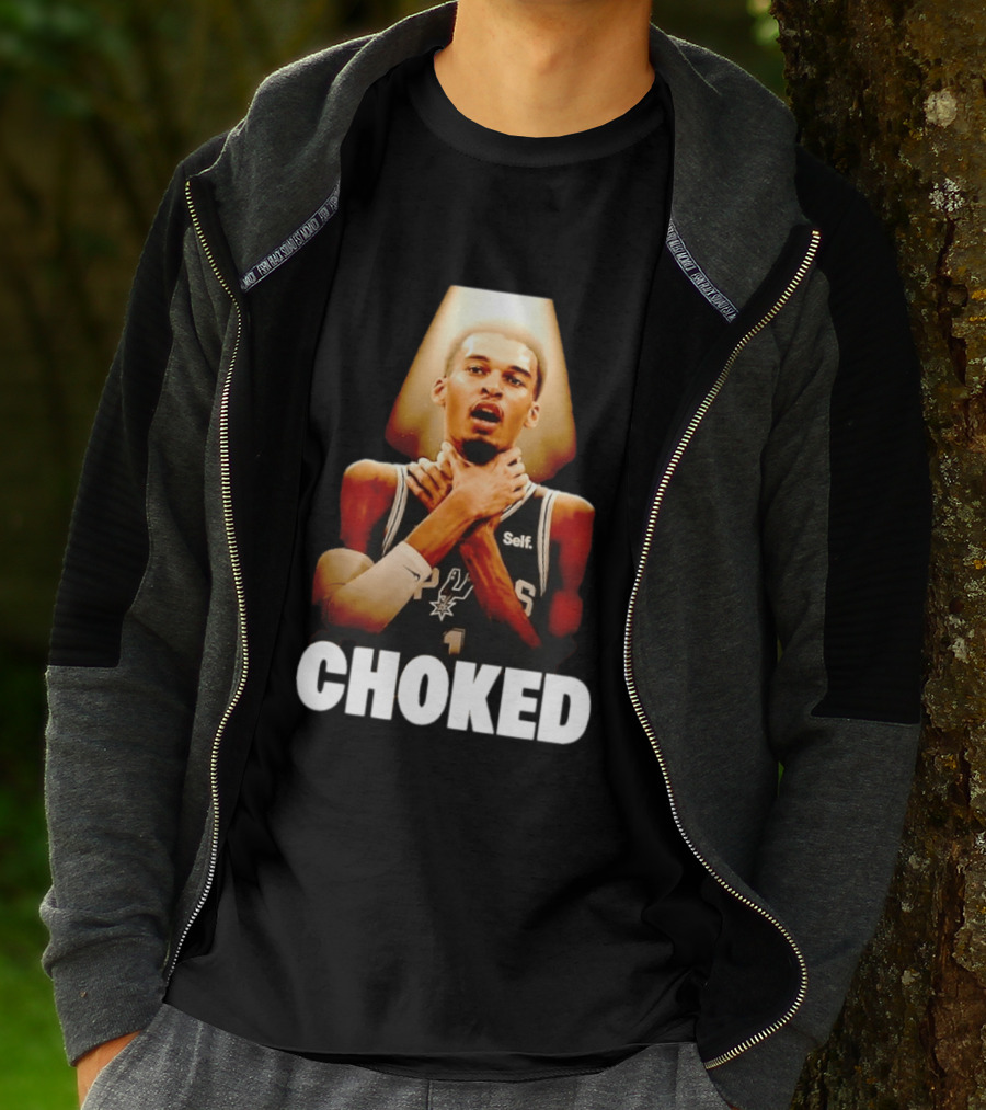 San Antonio Spurs Victor Wembanyama Choked Basketball Meme T-Shirt