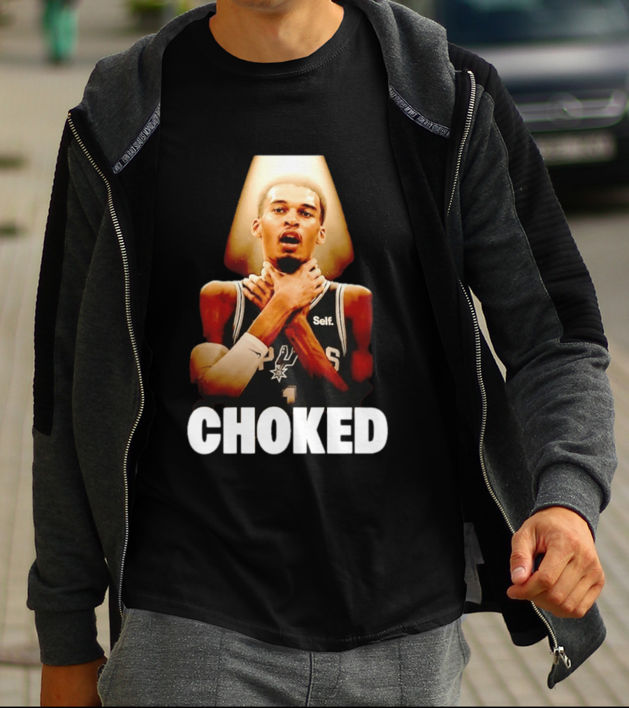 San Antonio Spurs Victor Wembanyama Choked Basketball Meme T-Shirt