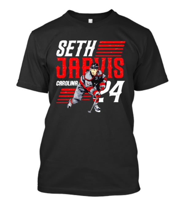 Seth Jarvis 24 Carolina Hurricanes Hockey Player T-Shirt
