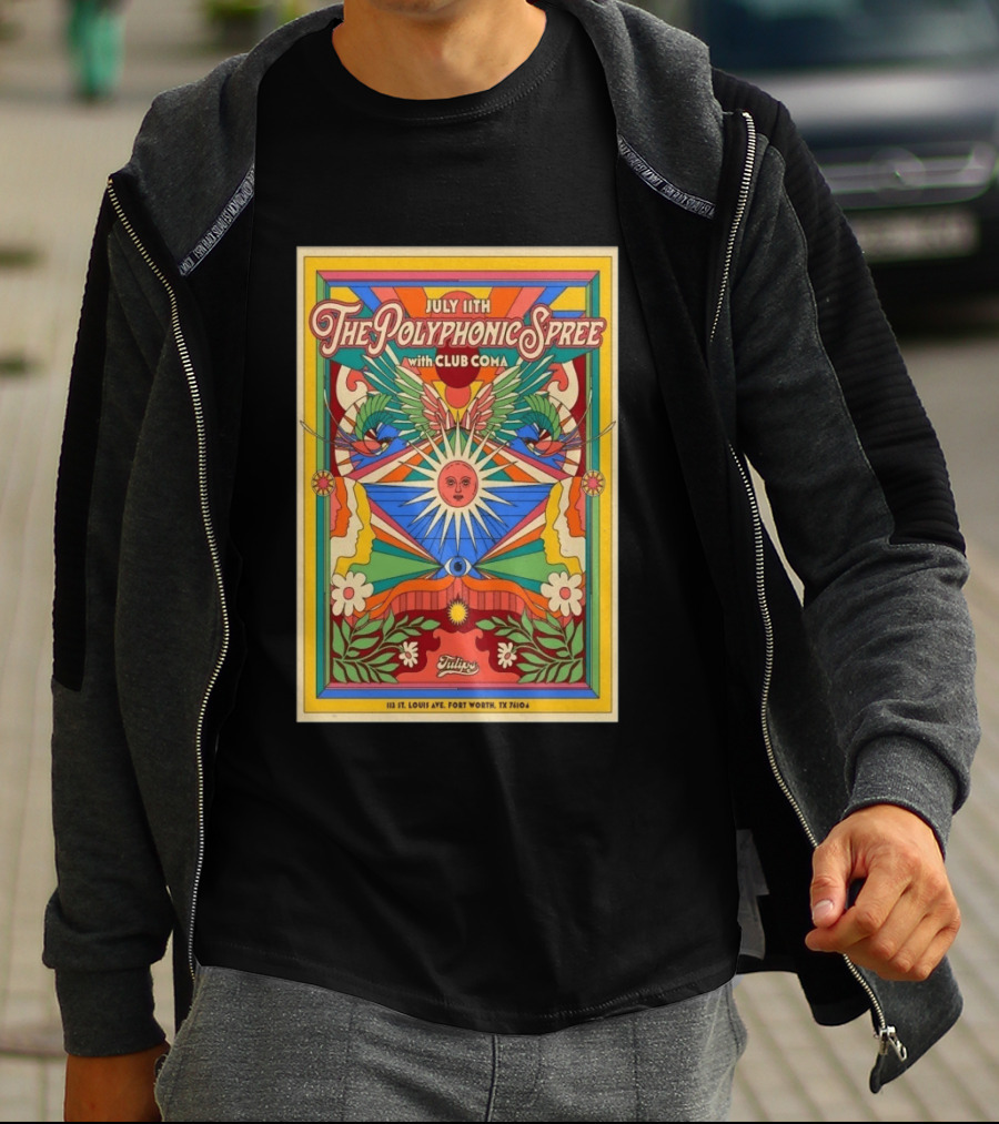 July 11 The Polyphonic Spree With Club Coma Fort Worth TX Tulips T-Shirt