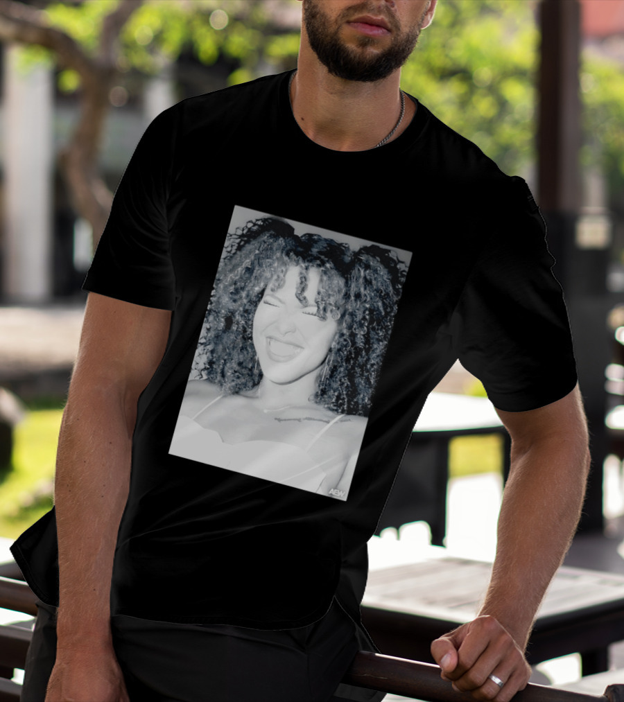 AEW Willow Nightingale Smile Black And White T-Shirt