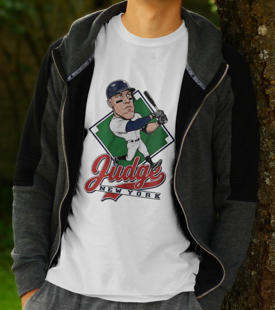Judge New York Yankees Slugger Caricature Swing T-Shirt