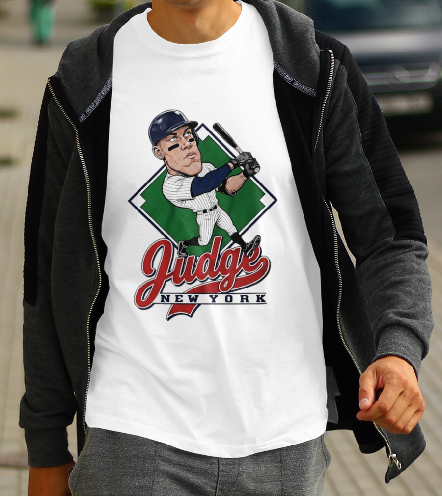 Judge New York Yankees Slugger Caricature Swing T-Shirt