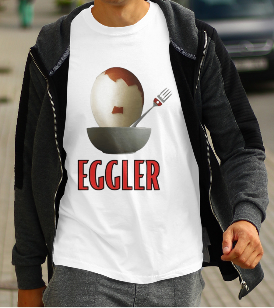 Eggler Chicken Egg Bowl Fork Comedy T-Shirt