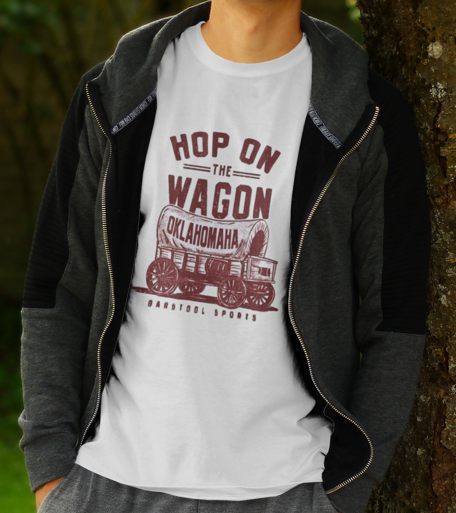 Hop On The Wagon Oklahomaha Barstool Sports T-Shirt