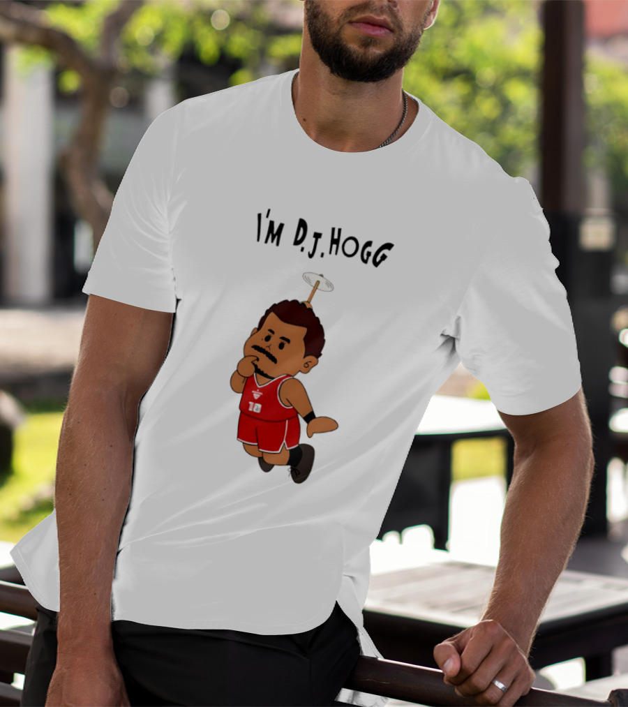 I'm DJ Hogg Basketball Player Red Uniform Cartoon T-Shirt