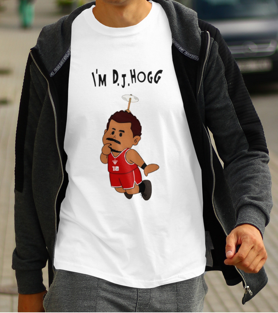 I'm DJ Hogg Basketball Player Red Uniform Cartoon T-Shirt
