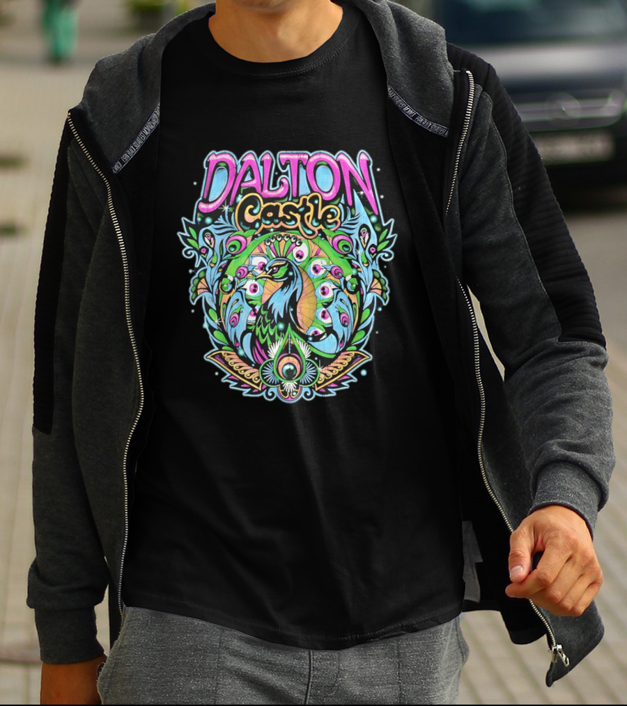 Dalton Castle Vibrant Peacock Plumage T-Shirt